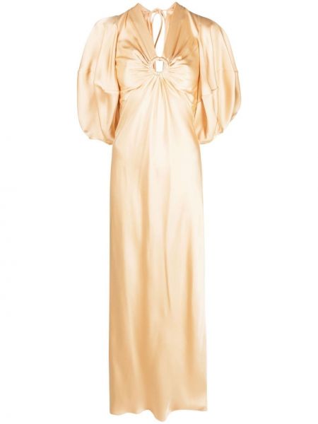 Μini φόρεμα με λαιμόκοψη v Stella Mccartney κίτρινο
