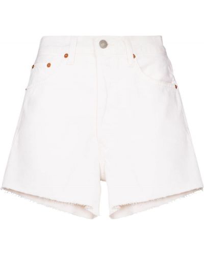 Shorts en jean taille haute Re/done blanc