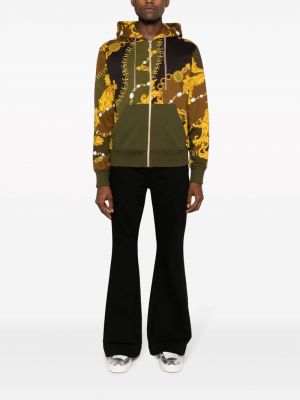 Džínová bunda s kapucí s potiskem Versace Jeans Couture