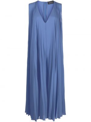 Dlouhé šaty bez rukávů s výstřihem do v z polyesteru Gianluca Capannolo - modrá