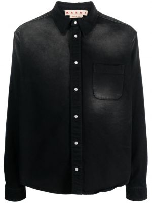 Памучна риза Marni черно