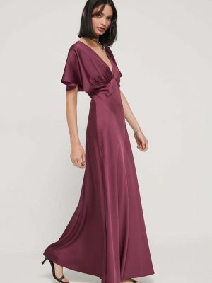 Sukienka długa Abercrombie & Fitch fioletowa