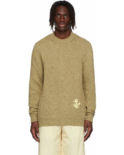Sweter wełniany Jil Sander, żółty