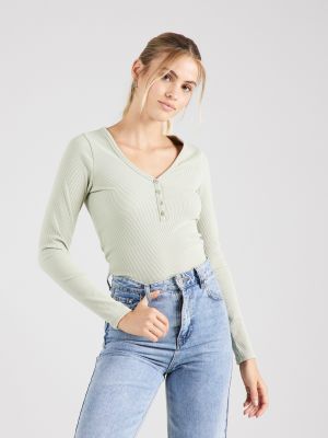 Marškinėliai ilgomis rankovėmis Hollister žalia