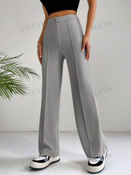 Однотонные брюки Shein серые