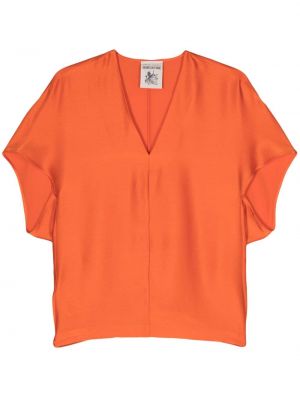 Bluză din satin Semicouture portocaliu