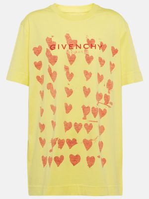 Памучна тениска с принт Givenchy жълто