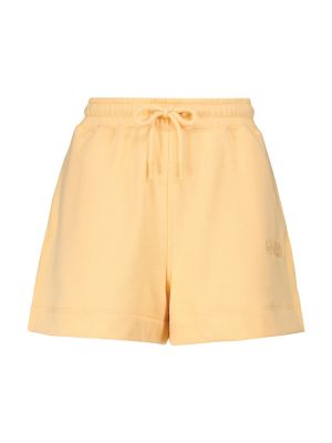 Pantalones cortos de algodón Ganni amarillo