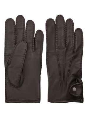 Кожаные перчатки Ermenegildo Zegna коричневые