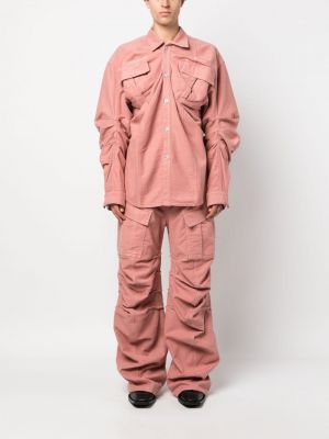 Spodnie cargo bawełniane Y/project różowe