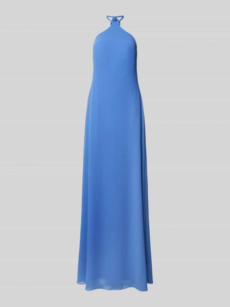 Sukienka wieczorowa w jednolitym kolorze Troyden Collection błękitna