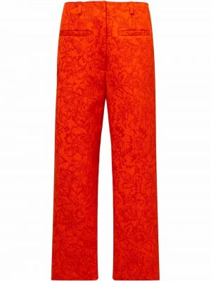 Jacquard floral bukser med rette ben Proenza Schouler oransje