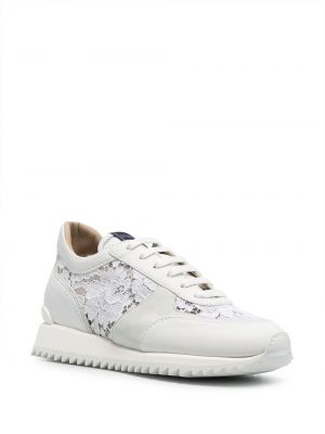 Sneakersy skórzane koronkowe Le Silla białe