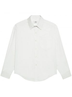 Βαμβακερό πουκάμισο με τσέπες Ami Paris λευκό