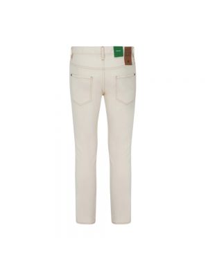Jeansy skinny slim fit Dsquared2 beżowe