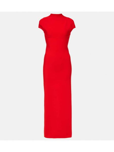Μίντι φόρεμα από ζέρσεϋ Alaia κόκκινο