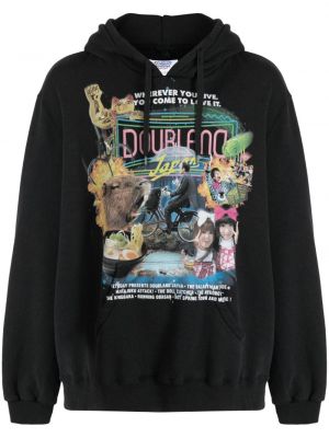 Pamučna hoodie s kapuljačom s printom Doublet