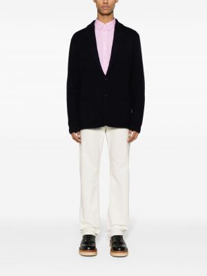 Woll strickjacke mit stickerei mit rundem ausschnitt Polo Ralph Lauren blau