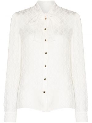 Blusa con lazo de seda Dolce & Gabbana blanco