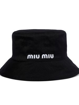 Bavlnená čiapka Miu Miu čierna