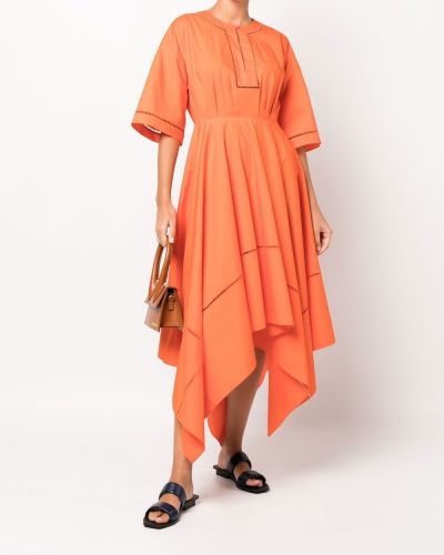 Robe mi-longue asymétrique Roksanda orange