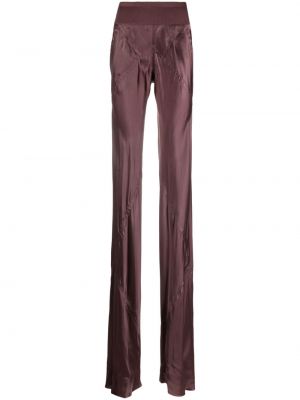 Saténové kalhoty Rick Owens fialové