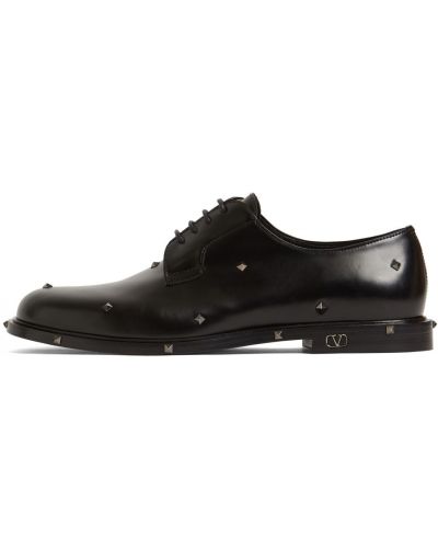 Pantofi derby cu șireturi din piele din dantelă Valentino Garavani negru