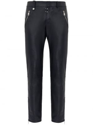 Pantaloni din piele slim fit Alexander Mcqueen negru