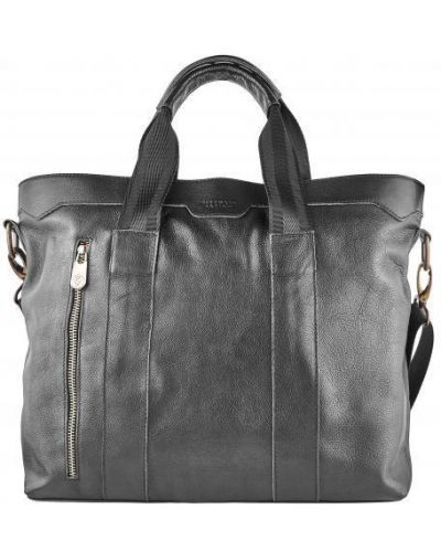 Шкіряна сумка Vittorio Safino, чорна