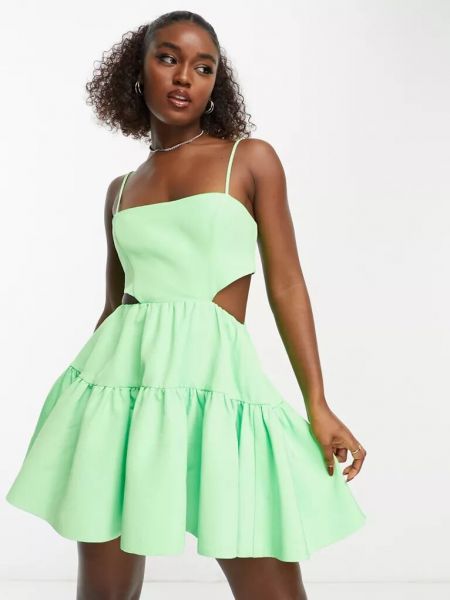 Платье мини с карманами Bardot зеленое