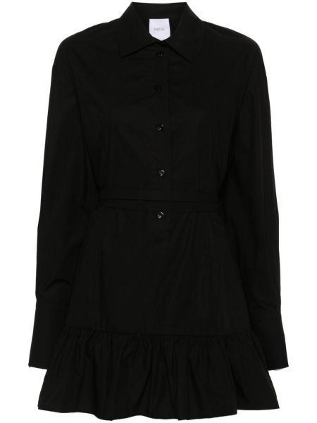 Mini šaty s volánmi Patou čierna