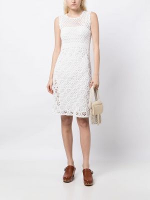 Midi šaty bez rukávů Prada Pre-owned bílé