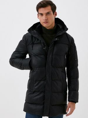 Утепленная кожаная куртка Jorg Weber черная