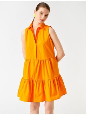 Mini obleka brez rokavov Koton oranžna