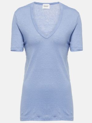 Trøje linned t-shirt Marant Etoile blå