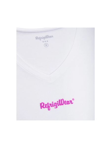 Camiseta con estampado con escote v Refrigiwear blanco