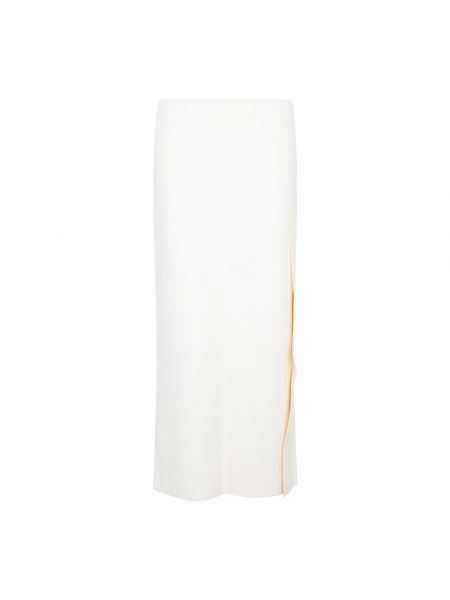 Biała spódnica midi z wiskozy Jil Sander