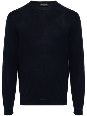 Bombažni pulover Roberto Collina modra
