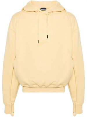 Pamučna hoodie s kapuljačom Jacquemus žuta