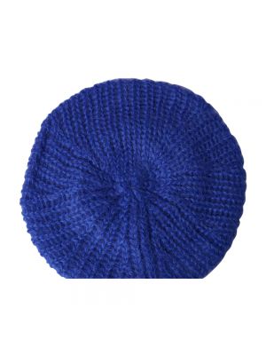 Moherowa czapka Ganni niebieska