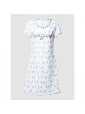 Koszula nocna z nadrukiem z napisem model ‘Einfach Zauberhaft’ Louis & Louisa - Biały