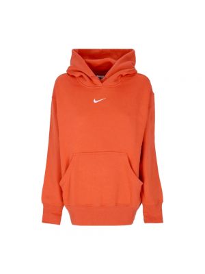 Bluza z kapturem polarowa oversize Nike pomarańczowa