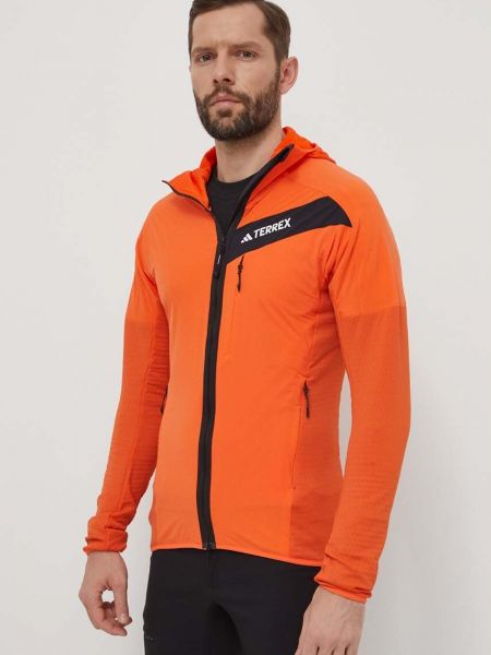 Bluza z kapturem polarowa Adidas Terrex pomarańczowa