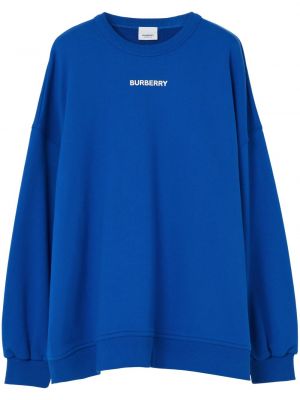 Raštuotas medvilninis džemperis oversize Burberry mėlyna