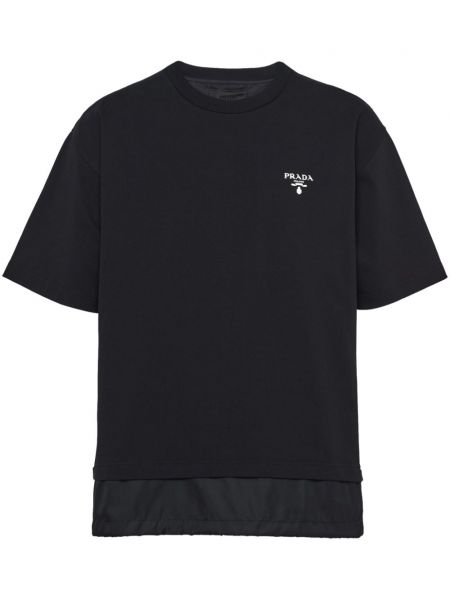 T-shirt mit print Prada schwarz