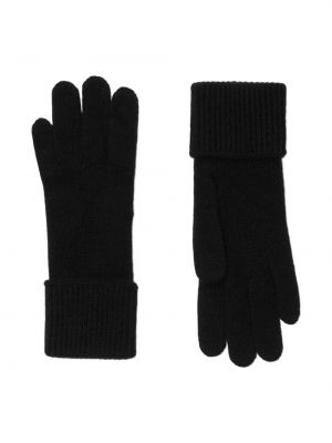 Dzianinowe haftowane rękawiczki Burberry czarne