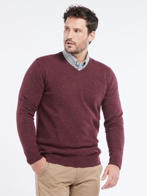 Jersey con bordado de lana de tela jersey Barbour rojo