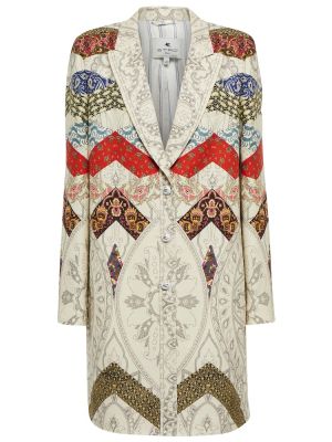 Bavlněný hedvábný lněný krátký kabát Etro