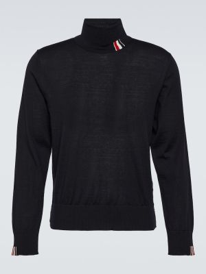 Vilnas džemperis ar augstu apkakli Thom Browne zils