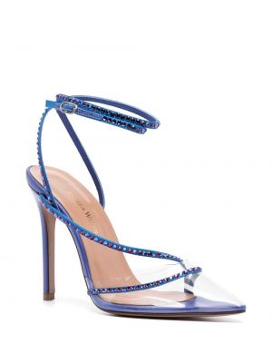 Sandały z kryształkami Andrea Wazen niebieskie